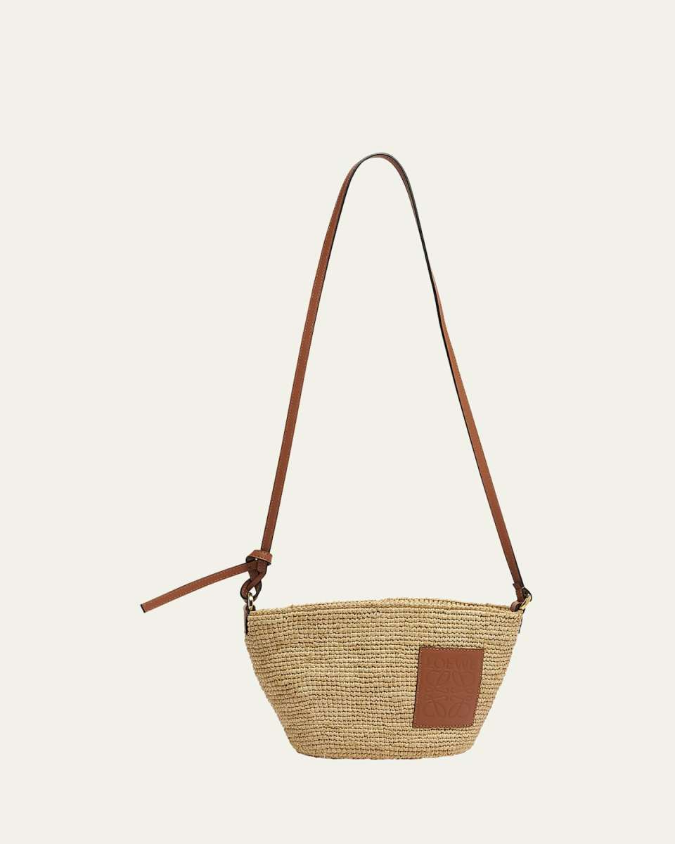x Paula's Ibiza Pochette Medium Raffia Crossbody Bag